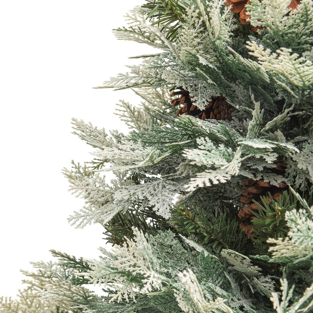 Kerstboom met LED en dennenappels 120 cm PVC en PE groen - AllerleiShop