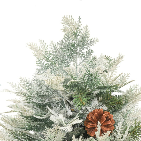 Kerstboom met LED en dennenappels 120 cm PVC en PE groen - AllerleiShop