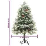 Kerstboom met LED en dennenappels 120 cm PVC en PE groen - AllerleiShop