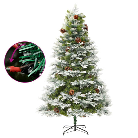 Kerstboom met LED en dennenappels 195 cm PVC en PE groen - AllerleiShop