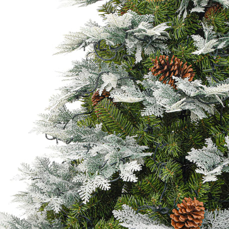 Kerstboom met LED en dennenappels 195 cm PVC en PE groen - AllerleiShop