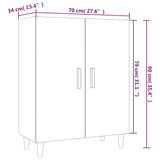 Dressoir 70x34x90 cm bewerkt hout grijs sonoma eikenkleurig - AllerleiShop