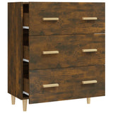 Dressoir 70x34x90 cm bewerkt hout gerookt eikenkleurig - AllerleiShop