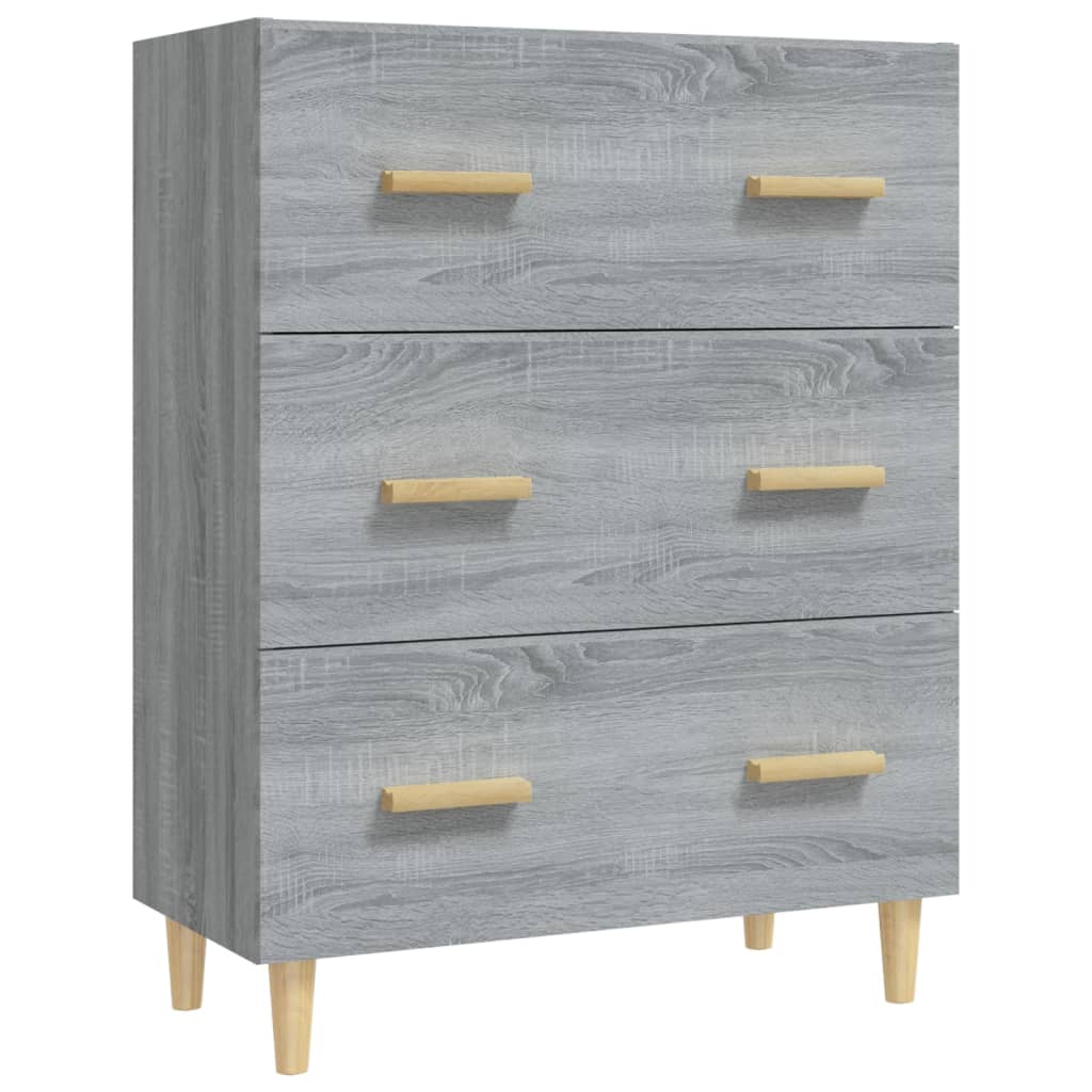 Dressoir 70x34x90 cm bewerkt hout grijs sonoma eikenkleurig - AllerleiShop