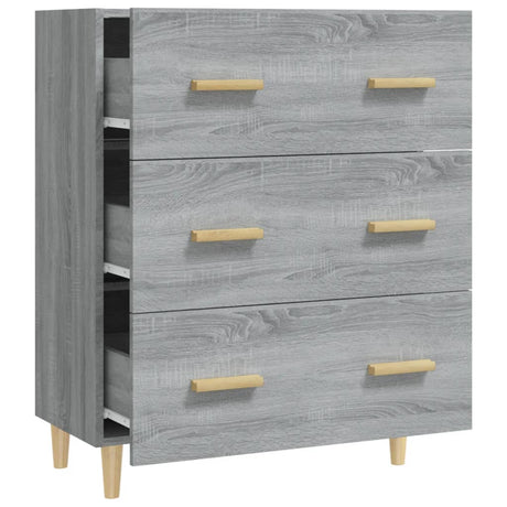 Dressoir 70x34x90 cm bewerkt hout grijs sonoma eikenkleurig - AllerleiShop