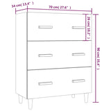 Dressoir 70x34x90 cm bewerkt hout grijs sonoma eikenkleurig - AllerleiShop