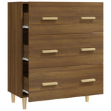 Dressoir 70x34x90 cm bewerkt hout bruin eikenkleur - AllerleiShop