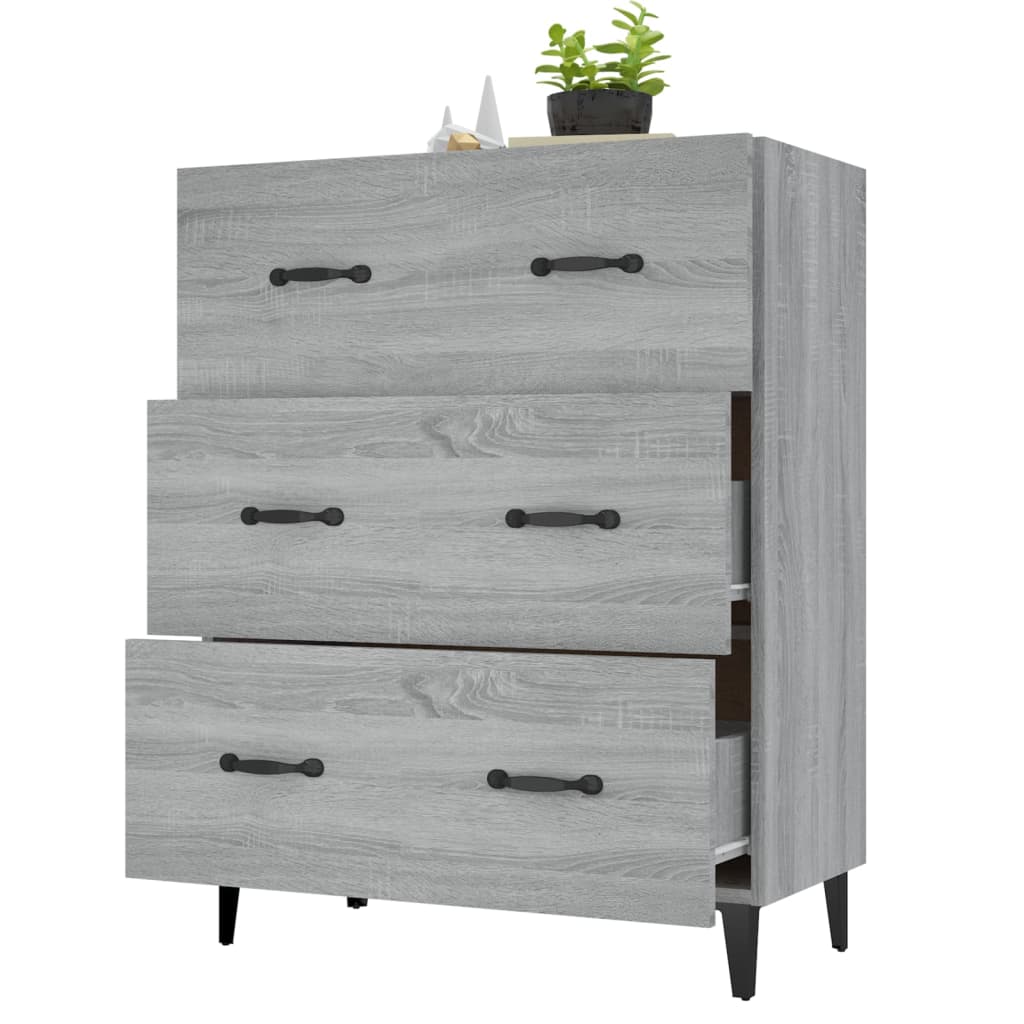 Dressoir 69,5x34x90 cm bewerkt hout grijs sonoma eikenkleurig - AllerleiShop