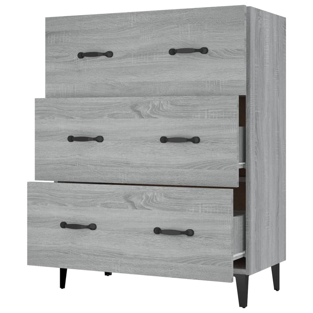 Dressoir 69,5x34x90 cm bewerkt hout grijs sonoma eikenkleurig - AllerleiShop