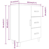 Dressoir 69,5x34x90 cm bewerkt hout gerookt eikenkleurig - AllerleiShop