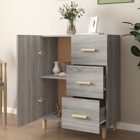 Dressoir 69,5x34x90 cm bewerkt hout grijs sonoma eikenkleurig - AllerleiShop