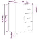 Dressoir 69,5x34x90 cm bewerkt hout grijs sonoma eikenkleurig - AllerleiShop