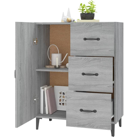 Dressoir 69,5x34x90 cm bewerkt hout grijs sonoma eikenkleurig - AllerleiShop