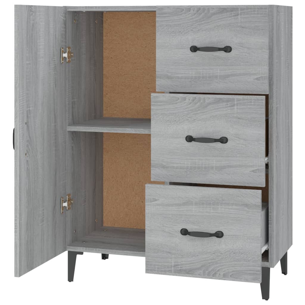 Dressoir 69,5x34x90 cm bewerkt hout grijs sonoma eikenkleurig - AllerleiShop