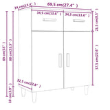 Dressoir 69,5x34x89 cm bewerkt hout gerookt eikenkleurig - AllerleiShop