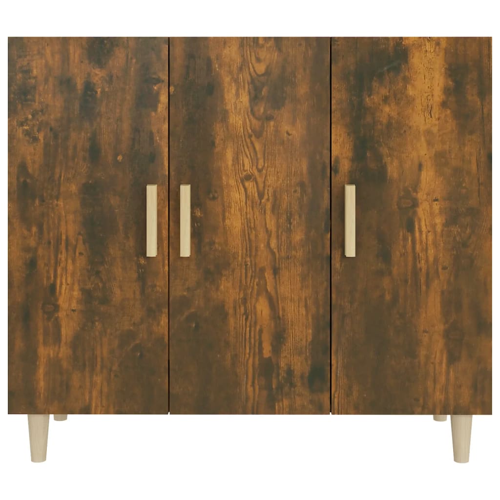 Dressoir 90x34x80 cm bewerkt hout gerookt eikenkleurig - AllerleiShop