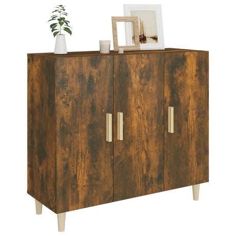 Dressoir 90x34x80 cm bewerkt hout gerookt eikenkleurig - AllerleiShop