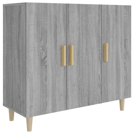 Dressoir 90x34x80 cm bewerkt hout grijs sonoma eikenkleurig - AllerleiShop