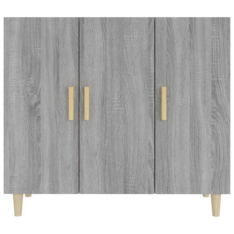 Dressoir 90x34x80 cm bewerkt hout grijs sonoma eikenkleurig - AllerleiShop