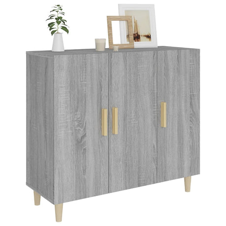 Dressoir 90x34x80 cm bewerkt hout grijs sonoma eikenkleurig - AllerleiShop