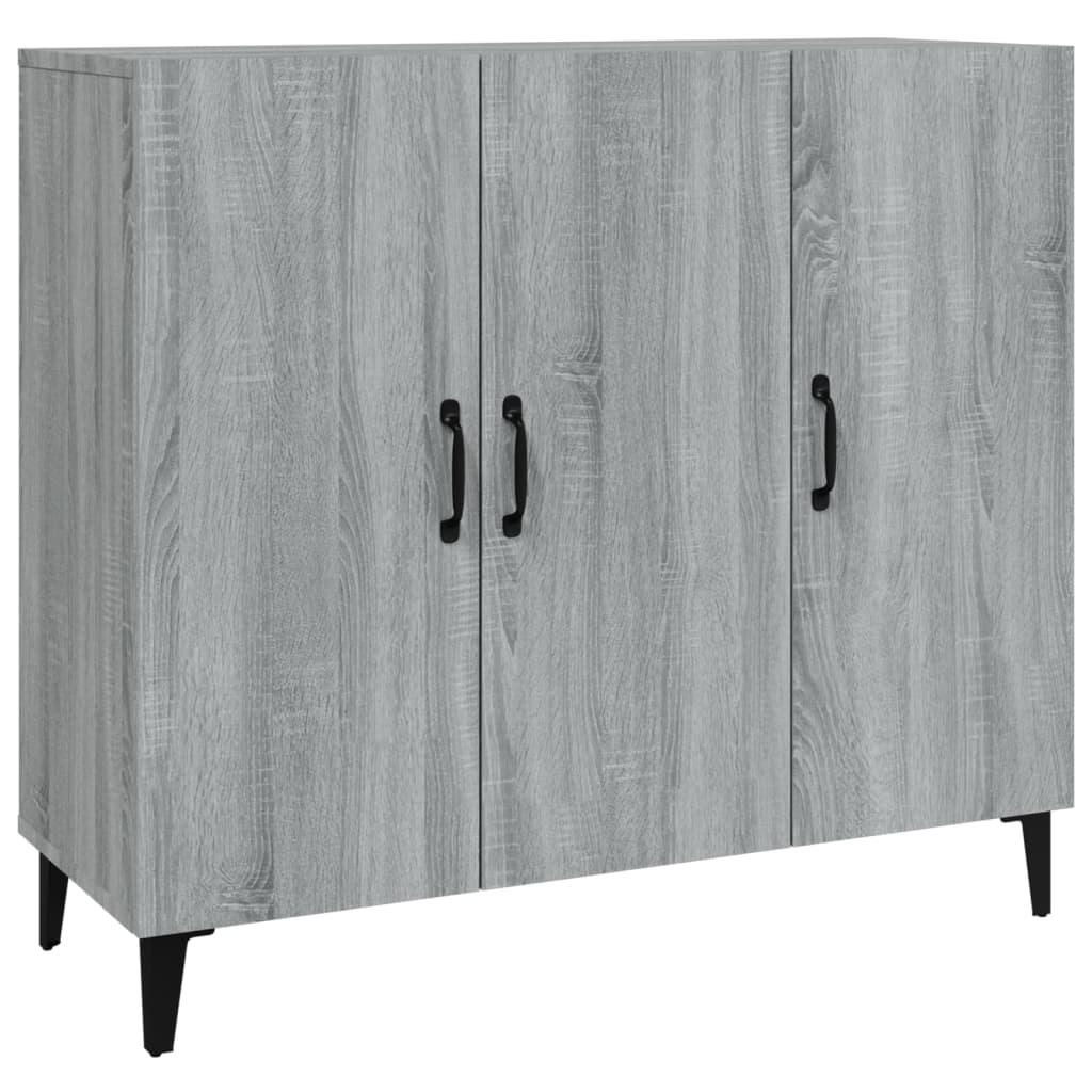 Dressoir 90x34x80 cm bewerkt hout grijs sonoma eikenkleurig - AllerleiShop