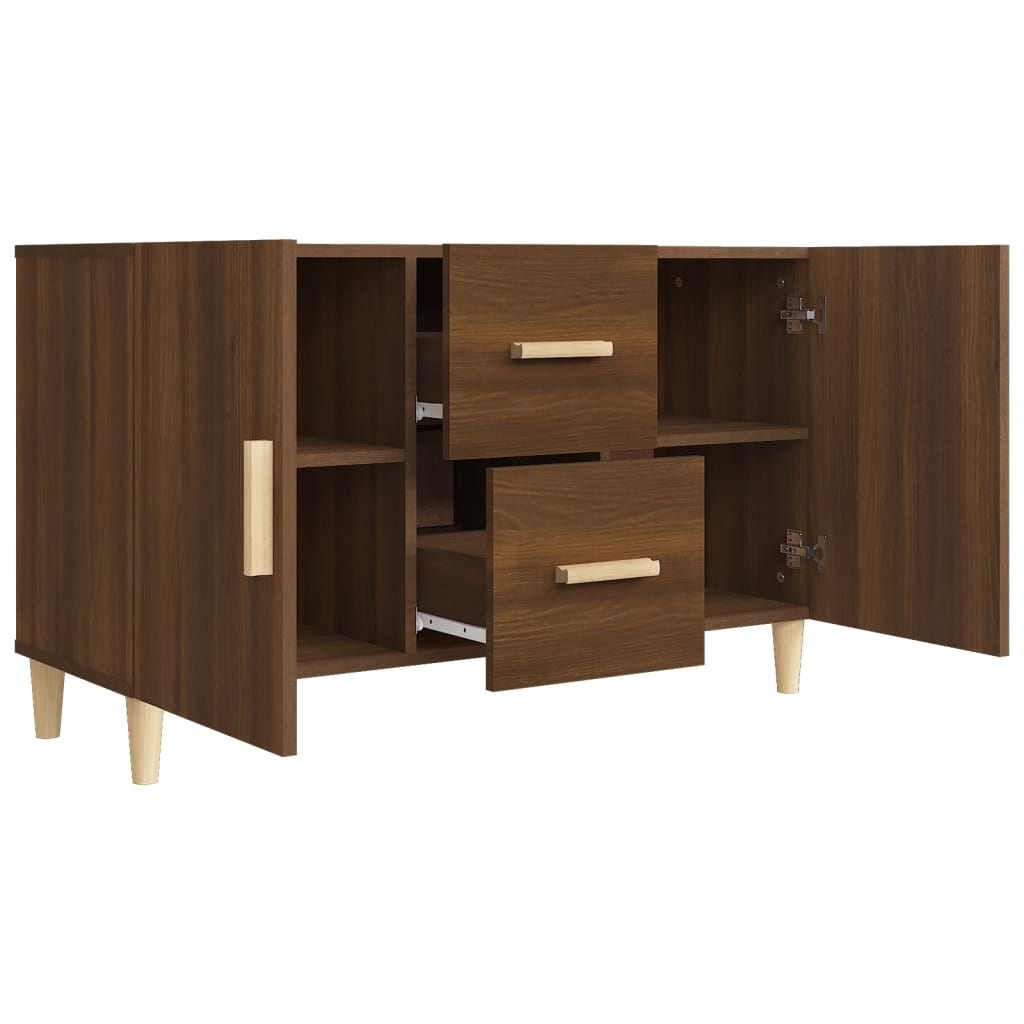 Dressoir 100x36x60 cm bewerkt hout bruin eikenkleur - AllerleiShop