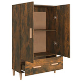 Hoge kast 70x31x115 cm bewerkt hout gerookt eikenkleurig - AllerleiShop