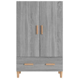 Hoge kast 70x31x115 cm bewerkt hout grijs sonoma eikenkleurig - AllerleiShop