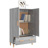 Hoge kast 70x31x115 cm bewerkt hout grijs sonoma eikenkleurig - AllerleiShop