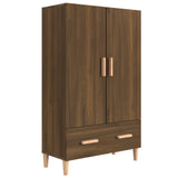 Hoge kast 70x31x115 cm bewerkt hout bruin eikenkleur - AllerleiShop