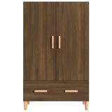 Hoge kast 70x31x115 cm bewerkt hout bruin eikenkleur - AllerleiShop