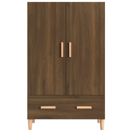 Hoge kast 70x31x115 cm bewerkt hout bruin eikenkleur - AllerleiShop