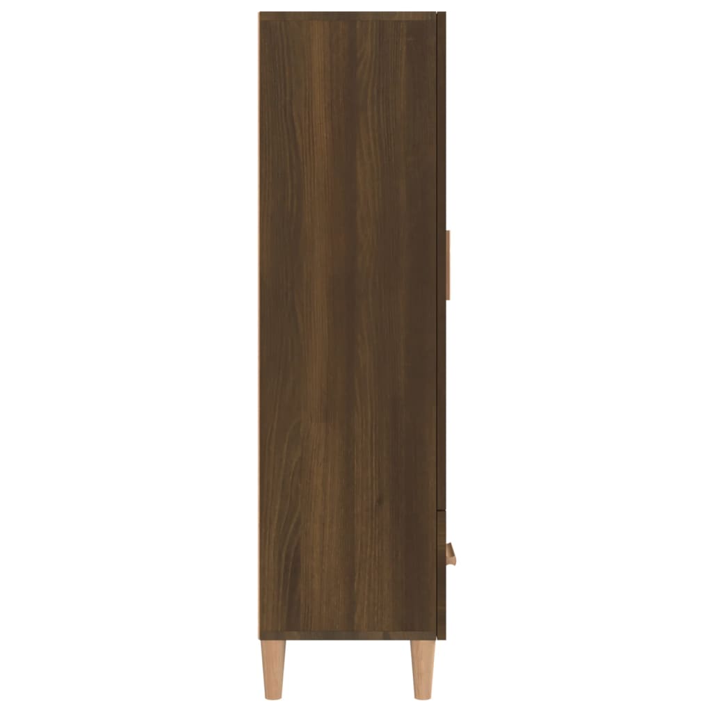 Hoge kast 70x31x115 cm bewerkt hout bruin eikenkleur - AllerleiShop