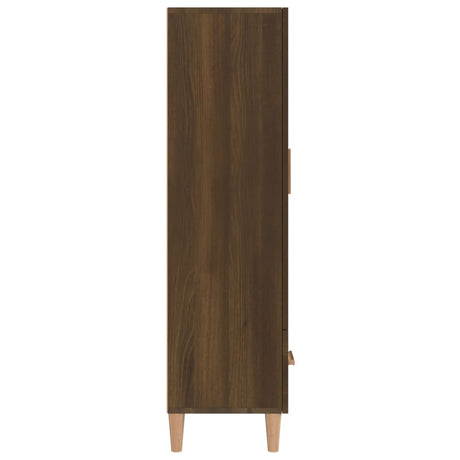 Hoge kast 70x31x115 cm bewerkt hout bruin eikenkleur - AllerleiShop