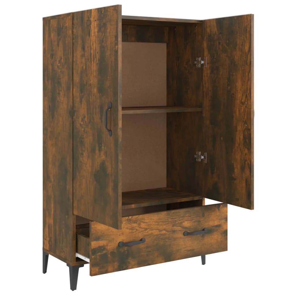 Hoge kast 70x31x115 cm bewerkt hout gerookt eikenkleurig - AllerleiShop