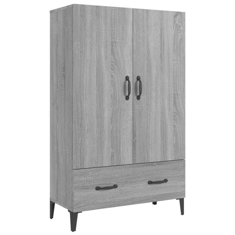 Hoge kast 70x31x115 cm bewerkt hout grijs sonoma eikenkleurig - AllerleiShop