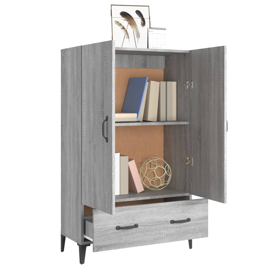 Hoge kast 70x31x115 cm bewerkt hout grijs sonoma eikenkleurig - AllerleiShop