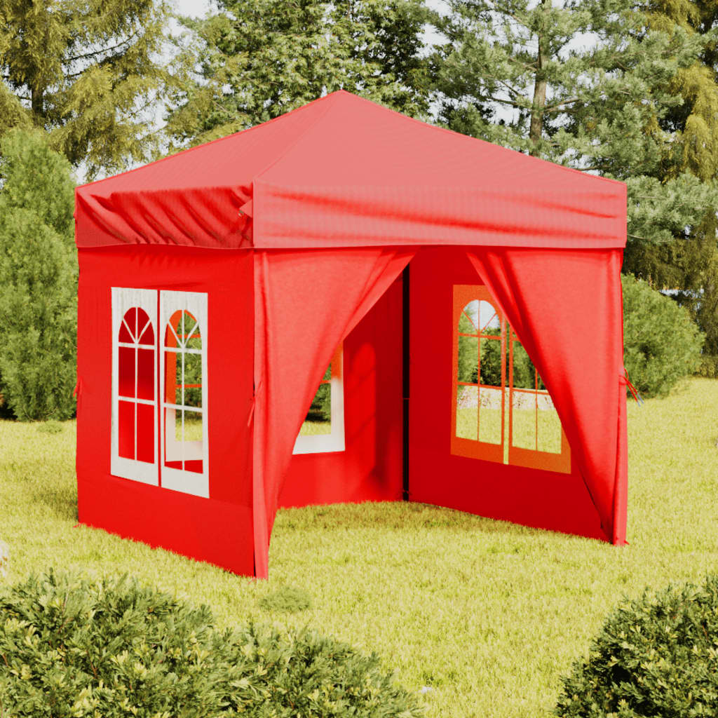 Partytent inklapbaar met zijwanden 2x2 m rood - AllerleiShop