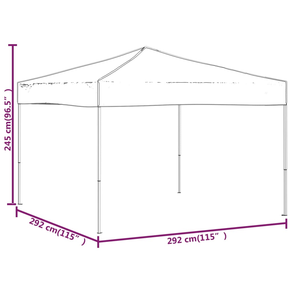 Partytent inklapbaar 3x3 m taupe