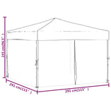 Partytent inklapbaar met zijwanden 3x3 m crèmekleurig