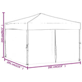 Partytent inklapbaar met zijwanden 3x3 m antracietkleurig