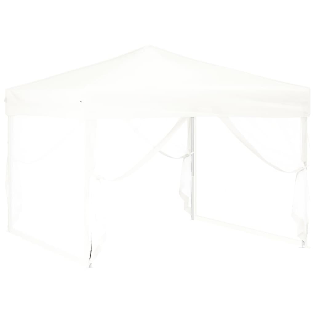 Partytent inklapbaar met zijwanden 3x3 m wit