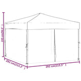 Partytent inklapbaar met zijwanden 3x3 m wit