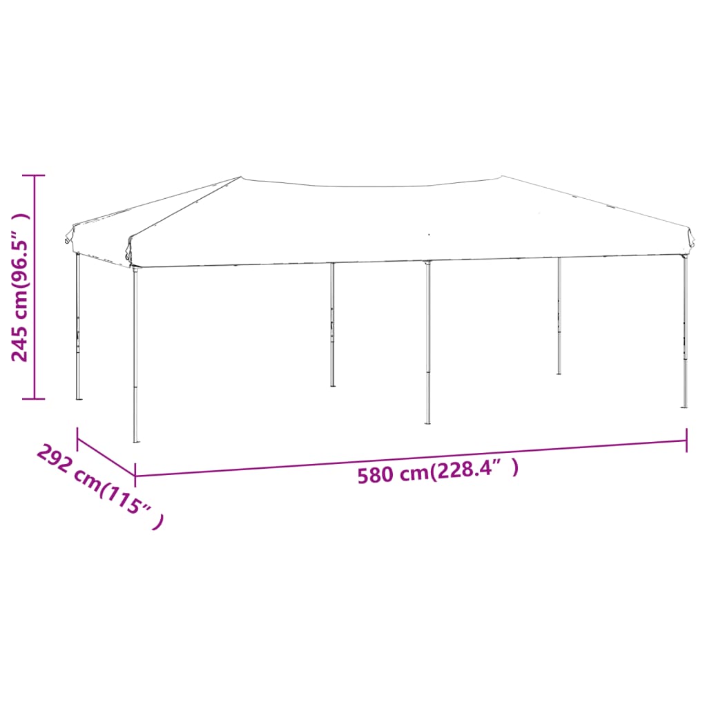 Partytent inklapbaar met zijwanden 3x6 m antracietkleurig - AllerleiShop