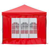 Partytent inklapbaar met zijwanden 3x6 m rood - AllerleiShop