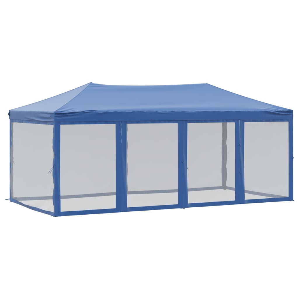 Partytent inklapbaar met zijwanden 3x6 m blauw - AllerleiShop