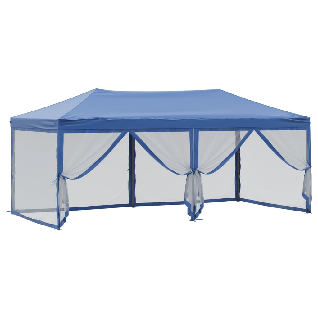 Partytent inklapbaar met zijwanden 3x6 m blauw - AllerleiShop