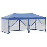 Partytent inklapbaar met zijwanden 3x6 m blauw - AllerleiShop