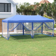 Partytent inklapbaar met zijwanden 3x6 m blauw - AllerleiShop