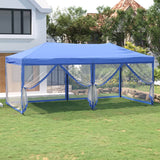 Partytent inklapbaar met zijwanden 3x6 m blauw - AllerleiShop